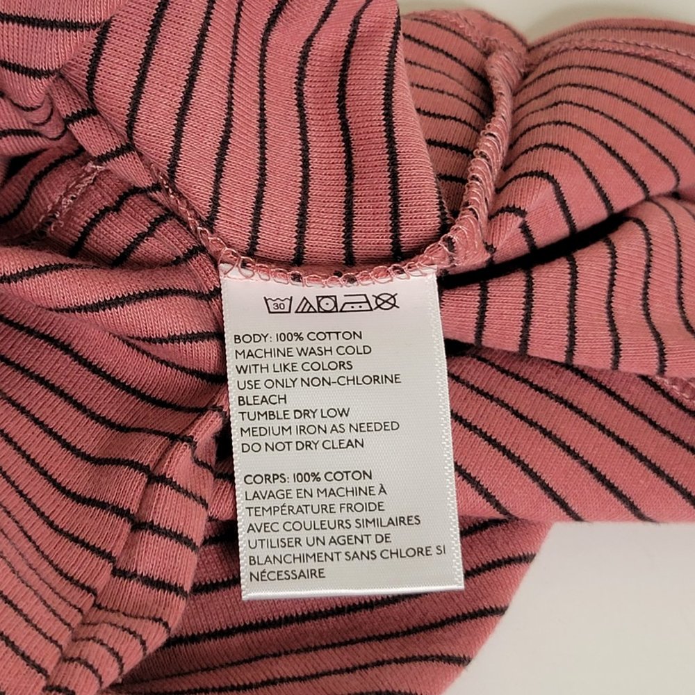 Urban Outfitters Long Sleeve Crop Top, Size M, Mauve Pink and Black Stripe, NWT - Picture 7 of 10